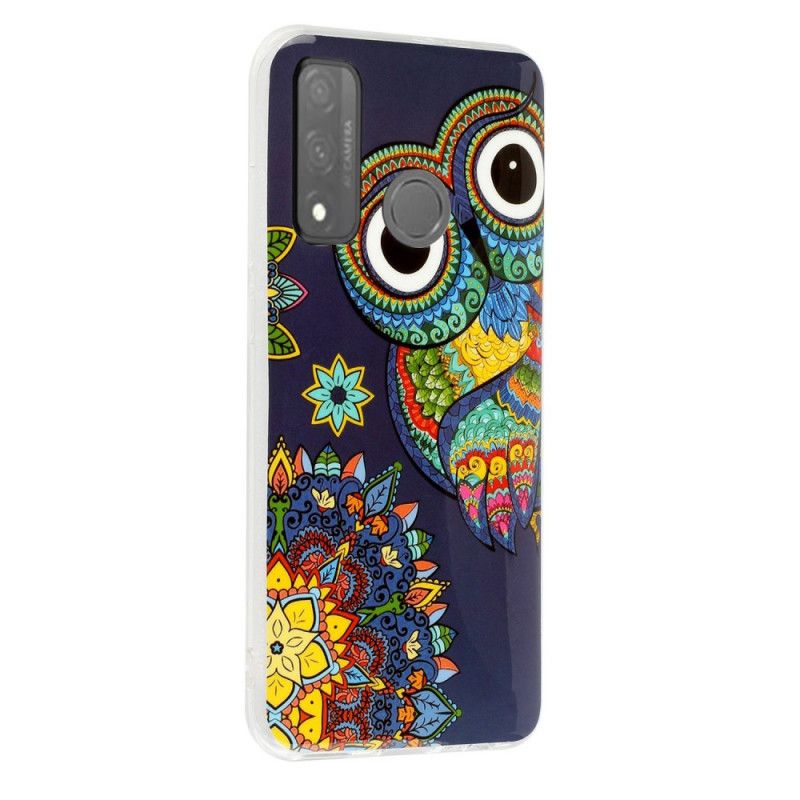 Coque Huawei P Smart 2020 Hibou Mandala Fluorescente