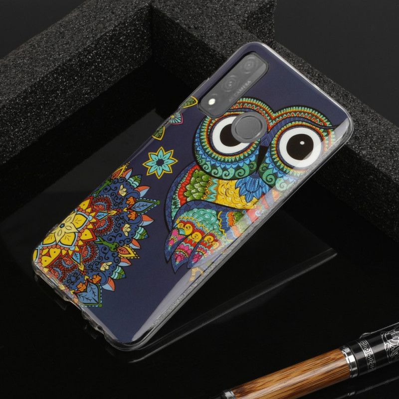 Coque Huawei P Smart 2020 Hibou Mandala Fluorescente