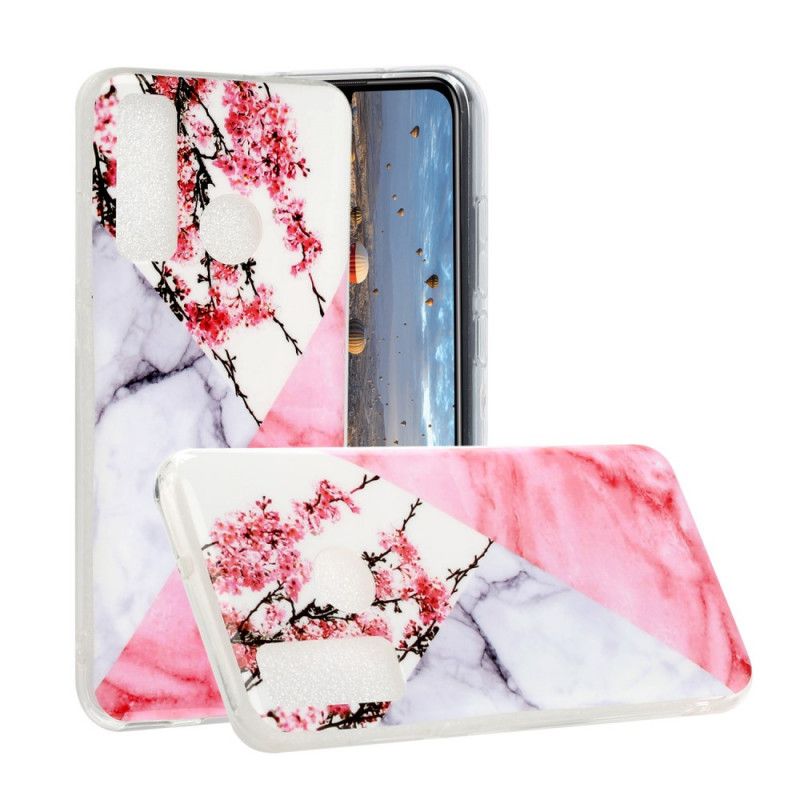 Coque Huawei P Smart 2020 Marbrée Fleurs De Prunier