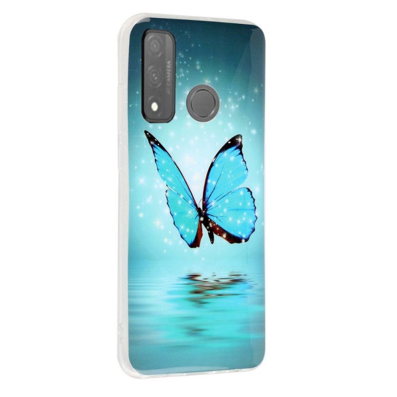 Coque Huawei P Smart 2020 Papillon Bleu Fluorescente