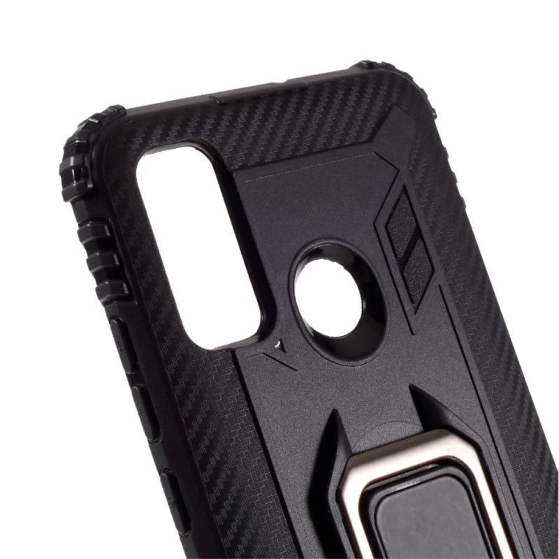 Coque Huawei P Smart 2020 Ring Et Fibre Carbone