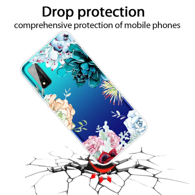 Coque Huawei P Smart 2020 Transparente Fleurs Aquarelle