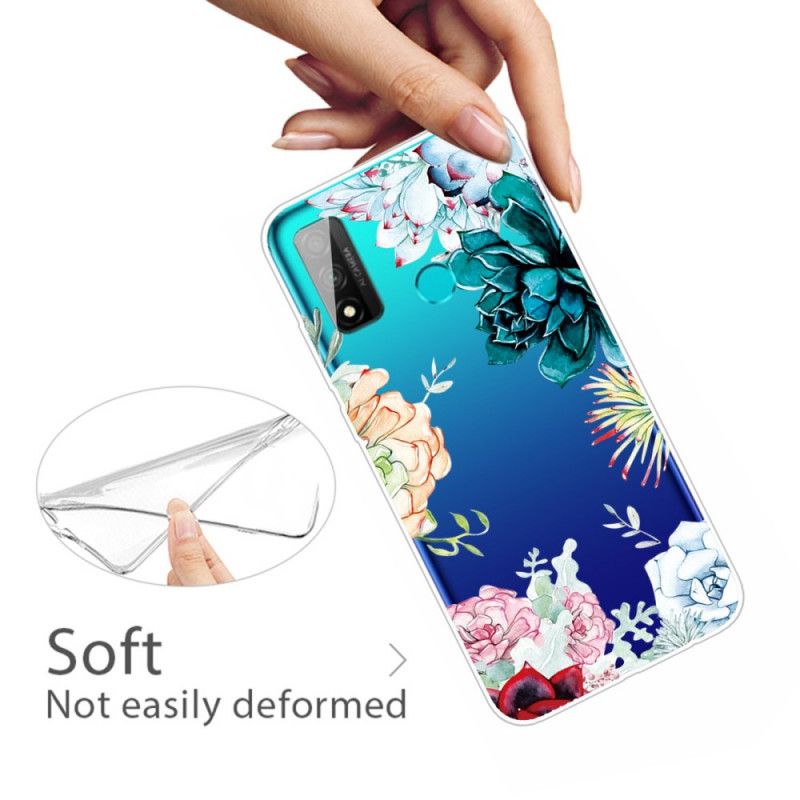 Coque Huawei P Smart 2020 Transparente Fleurs Aquarelle