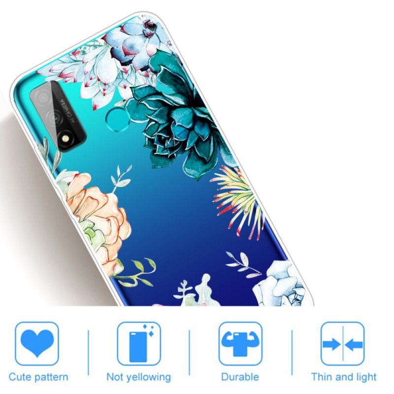 Coque Huawei P Smart 2020 Transparente Fleurs Aquarelle