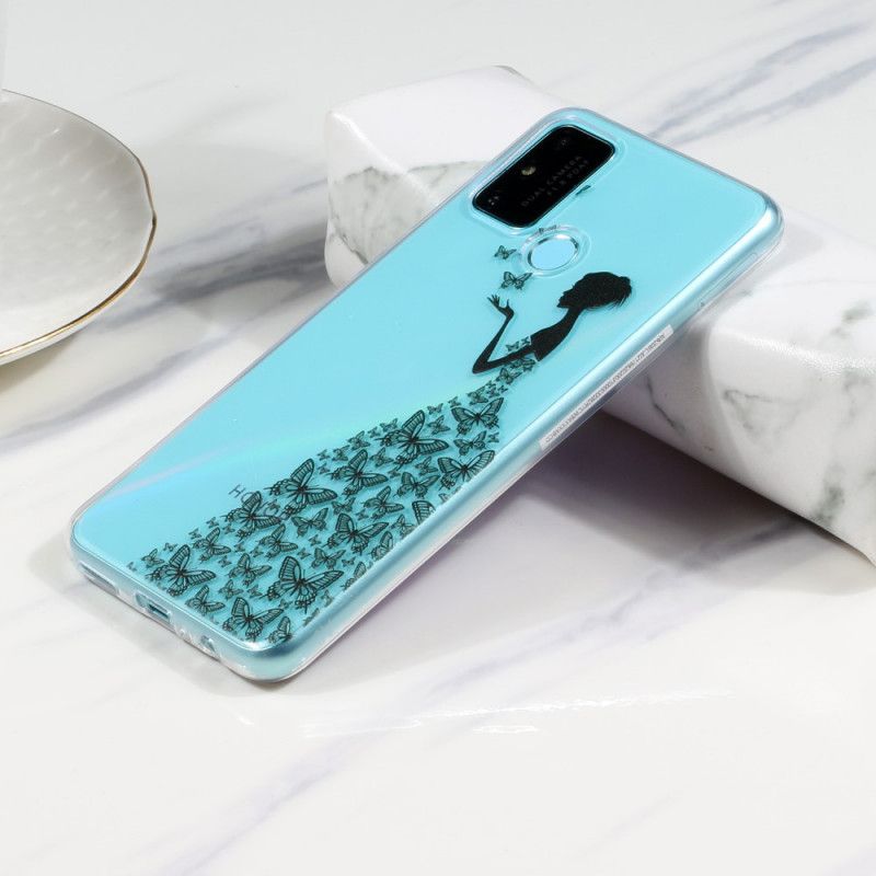 Coque Huawei P Smart 2020 Transparente Robe Papillons