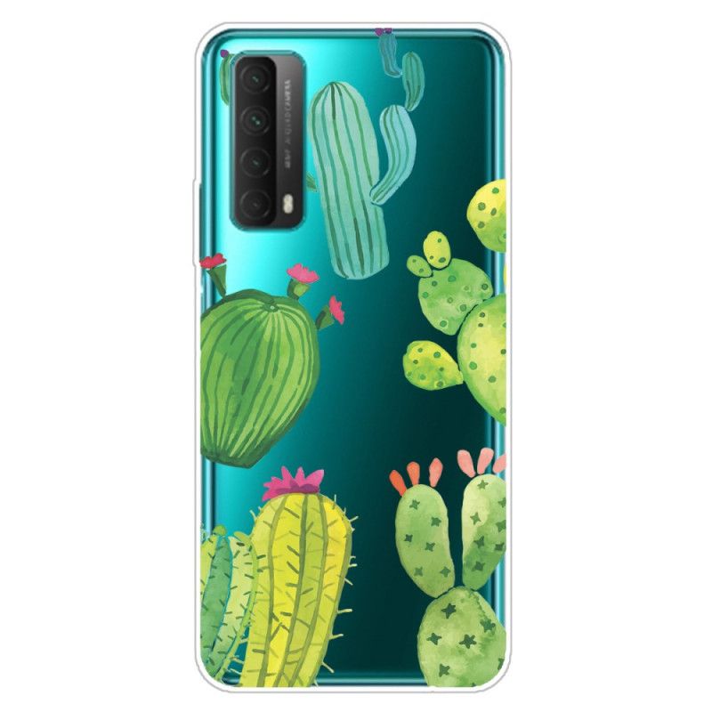 Coque Huawei P Smart 2021 Cactus Aquarelle