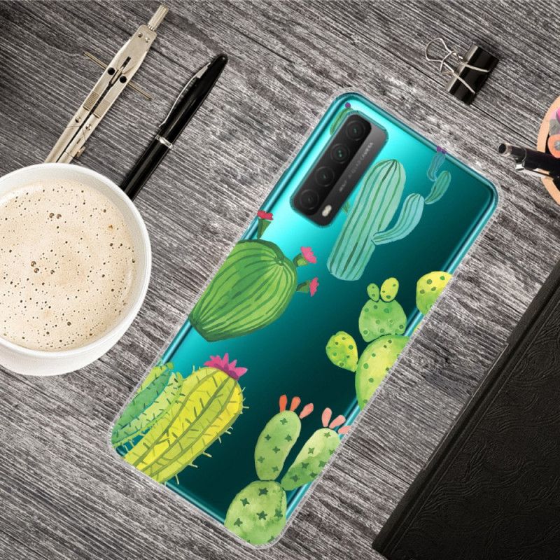 Coque Huawei P Smart 2021 Cactus Aquarelle