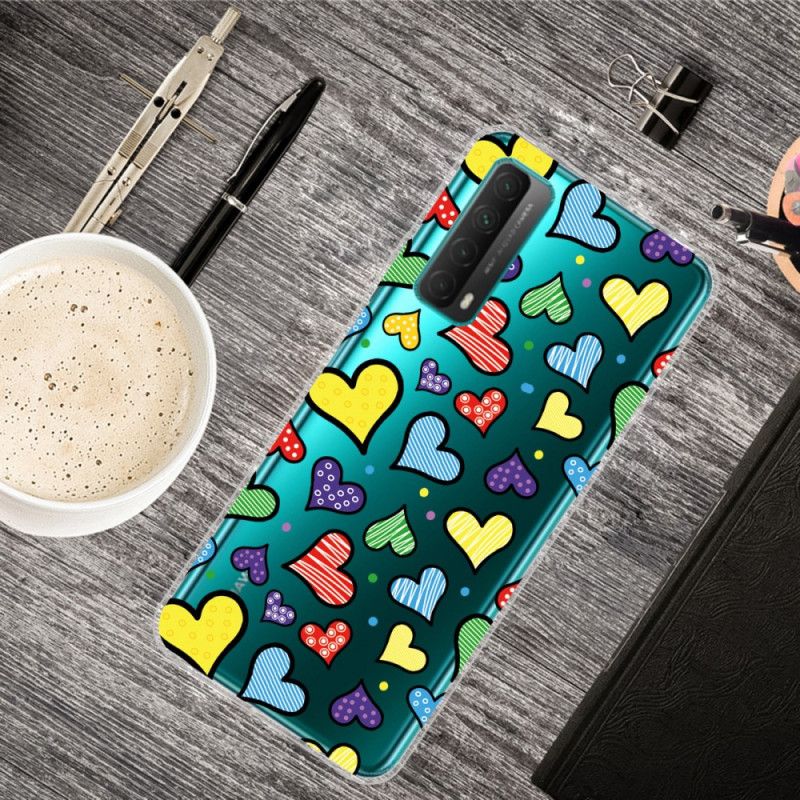 Coque Huawei P Smart 2021 Coeurs Multicolores