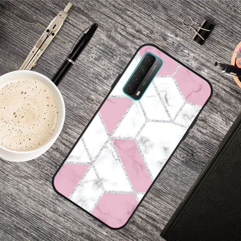 Coque Huawei P Smart 2021 Marbre Géométrie Claire