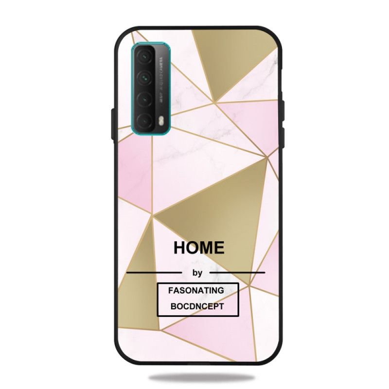 Coque Huawei P Smart 2021 Marbre Géométrie Message