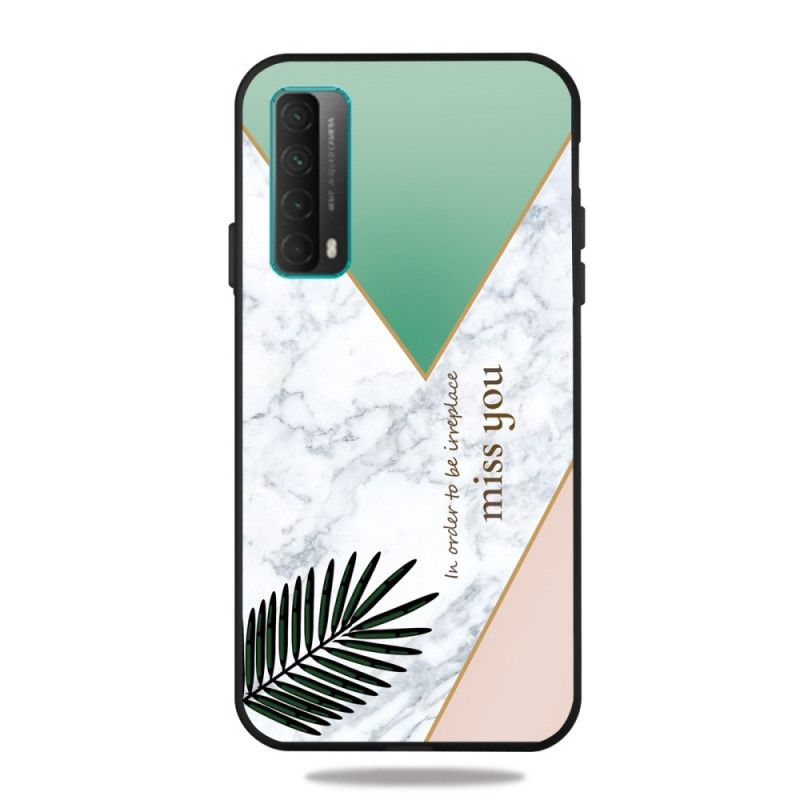 Coque Huawei P Smart 2021 Marbre Géométrie Message