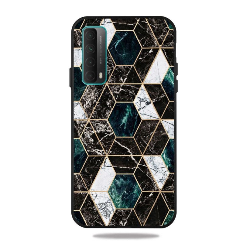 Coque Huawei P Smart 2021 Marbre Géométrie Sombre