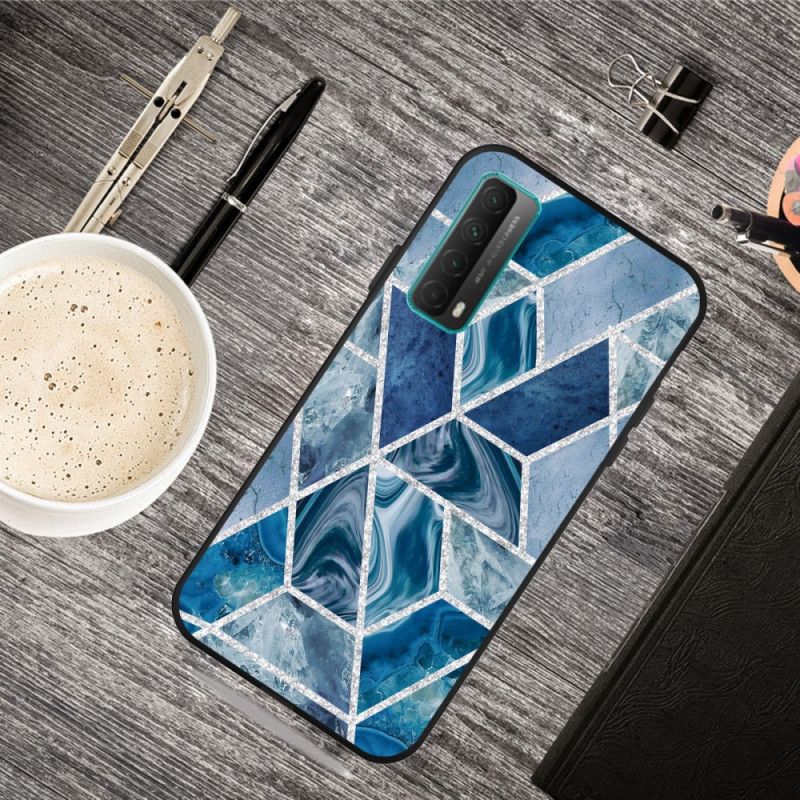 Coque Huawei P Smart 2021 Marbre Géométrie Sombre