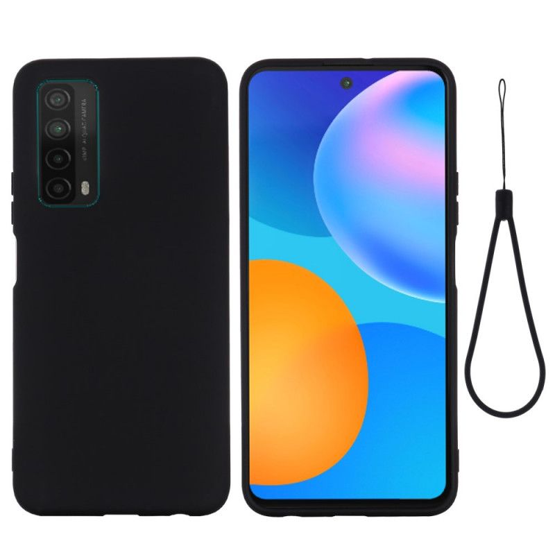 Coque Huawei P Smart 2021 Silicone Liquide Avec Lanière