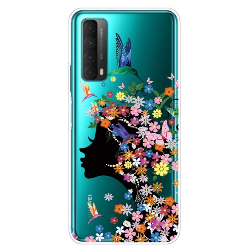 Coque Huawei P Smart 2021 Transparente Fille Fleurie