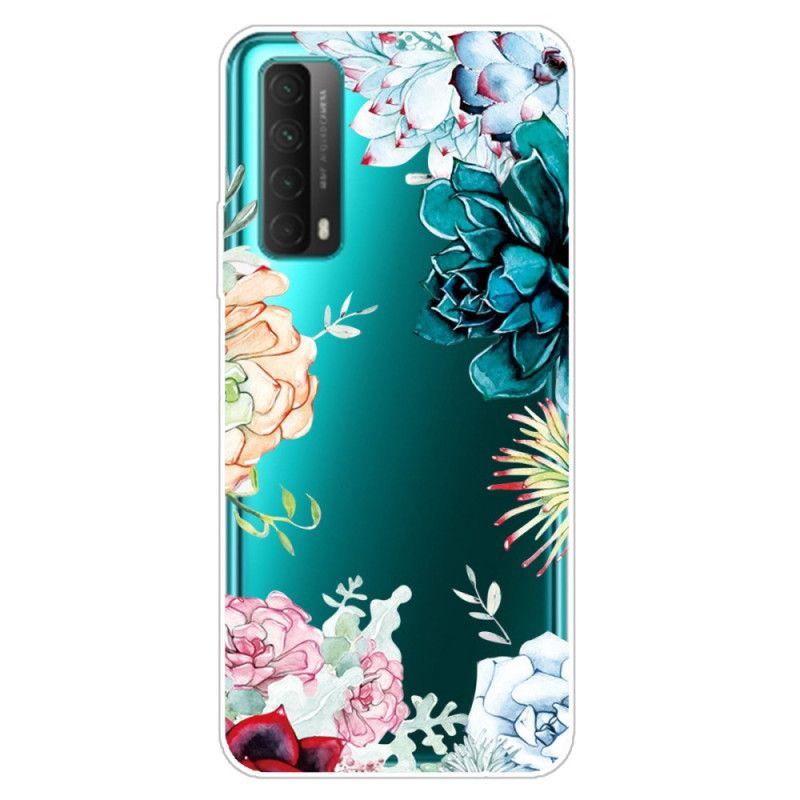 Coque Huawei P Smart 2021 Transparente Fleurs Aquarelle