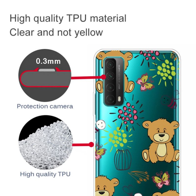 Coque Huawei P Smart 2021 Transparente Oursons Et Abeilles