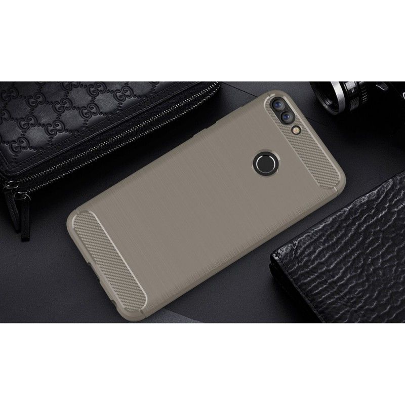 Coque Huawei P Smart Fibre Carbone Brossée