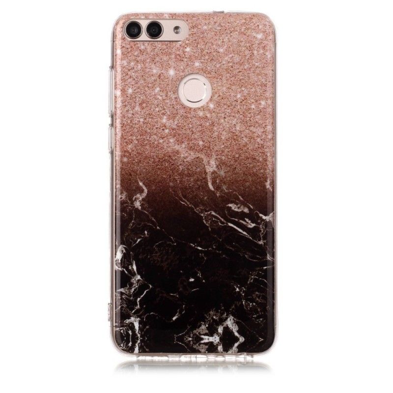 Coque Huawei P Smart Marbre Paillettes