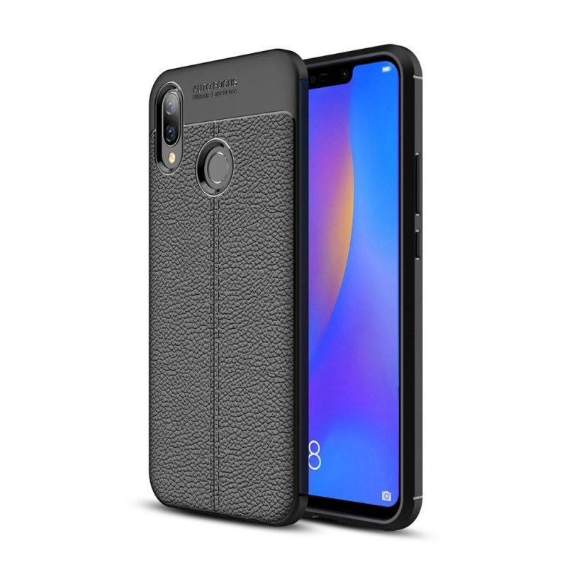 Coque Huawei P Smart Plus Effet Cuir Litchi Double Line