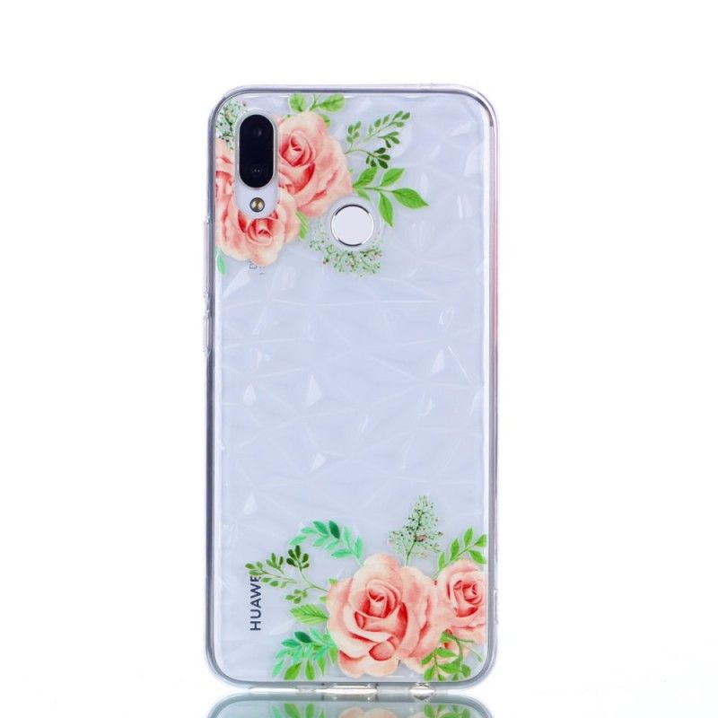 Coque Huawei P Smart Plus Texture Diamant Et Fleurs