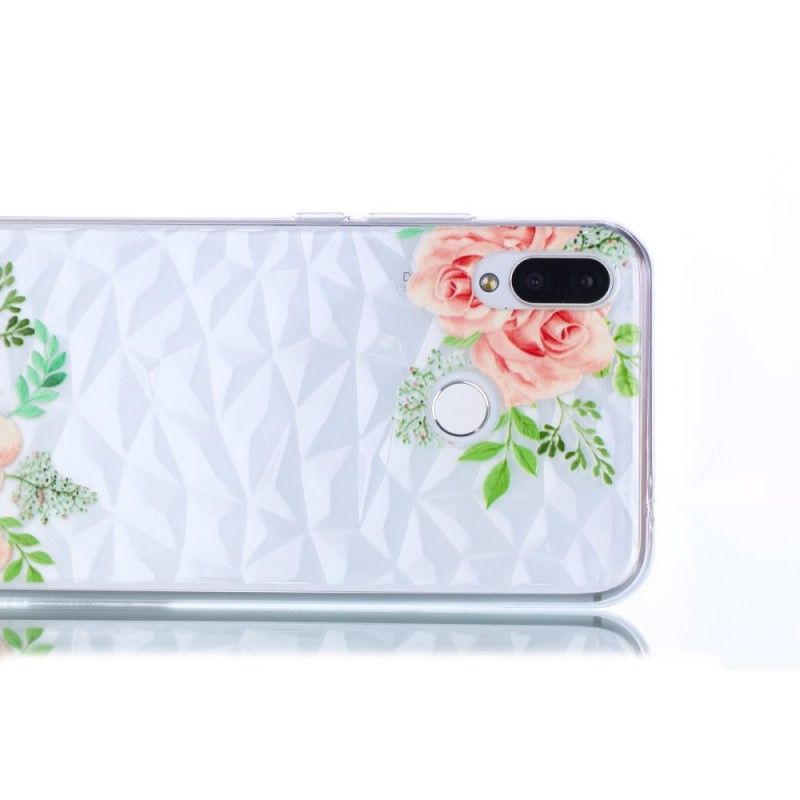 Coque Huawei P Smart Plus Texture Diamant Et Fleurs