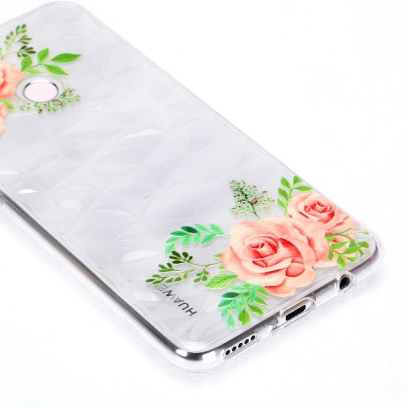 Coque Huawei P Smart Plus Texture Diamant Et Fleurs