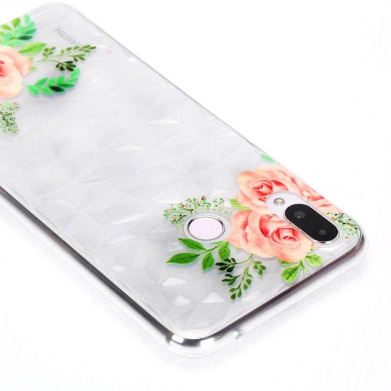 Coque Huawei P Smart Plus Texture Diamant Et Fleurs