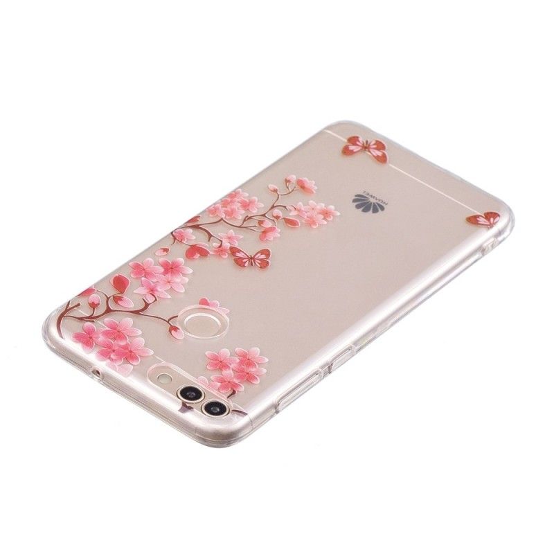 Coque Huawei P Smart Transparente Arbre Fleuri