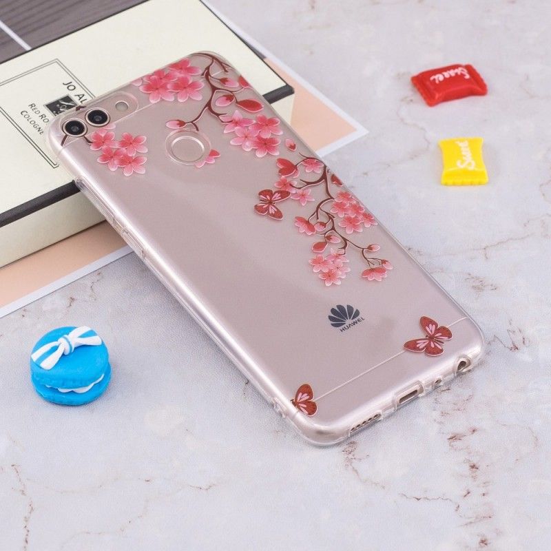 Coque Huawei P Smart Transparente Arbre Fleuri