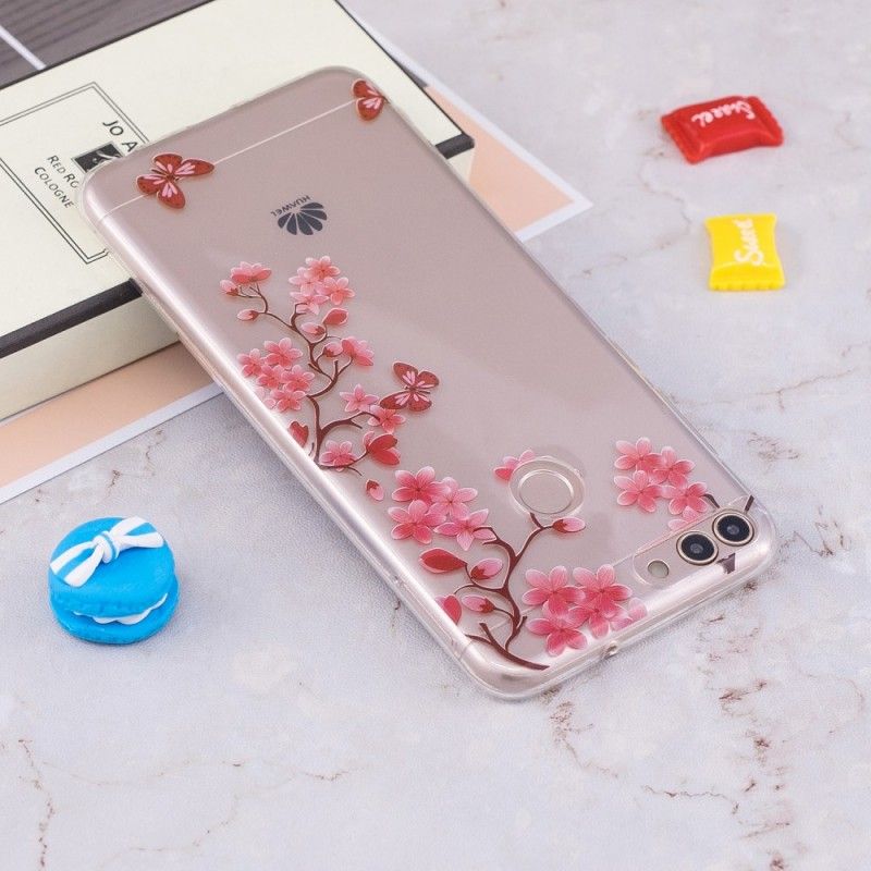 Coque Huawei P Smart Transparente Arbre Fleuri