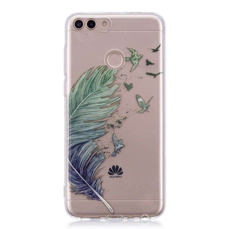 Coque Huawei P Smart Transparente Plume Colorée