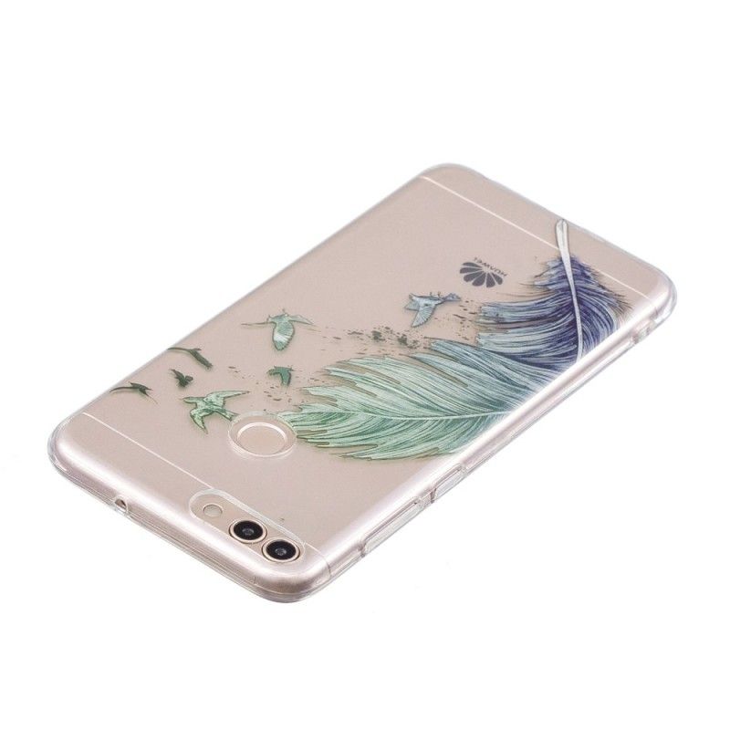 Coque Huawei P Smart Transparente Plume Colorée