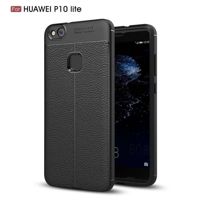 Coque Huawei P10 Lite Effet Cuir Litchi Double Line