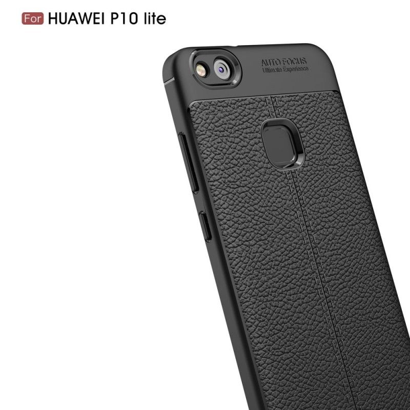 Coque Huawei P10 Lite Effet Cuir Litchi Double Line