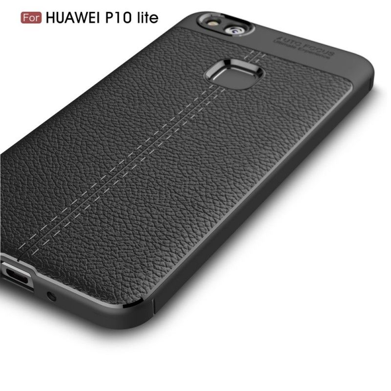 Coque Huawei P10 Lite Effet Cuir Litchi Double Line