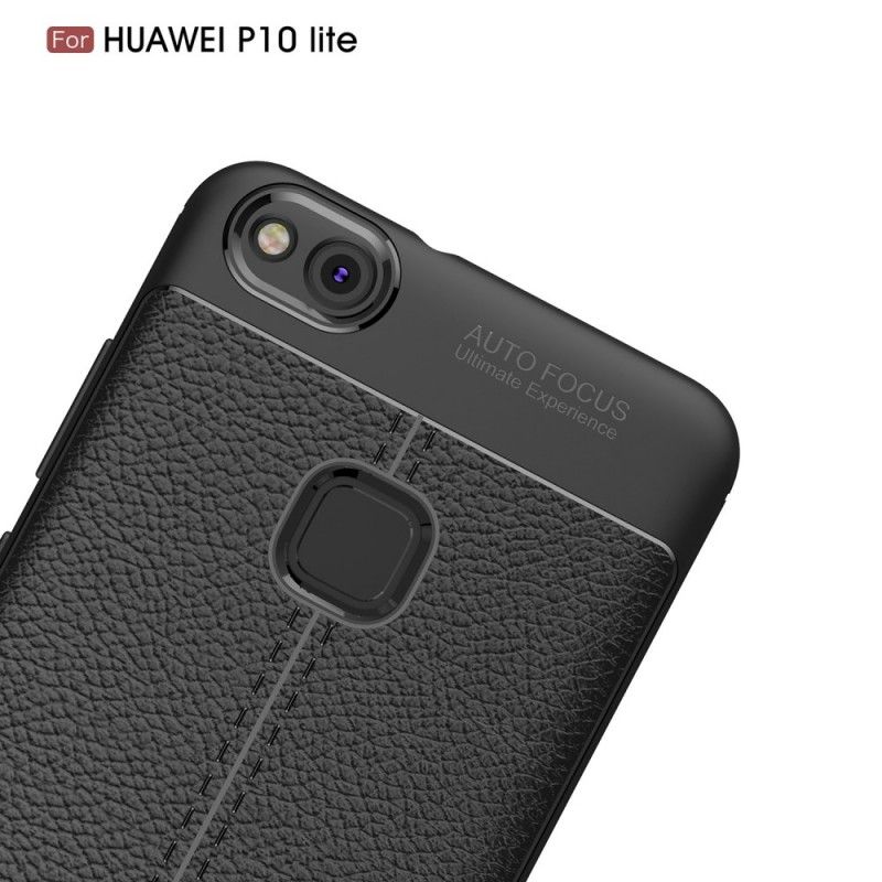 Coque Huawei P10 Lite Effet Cuir Litchi Double Line