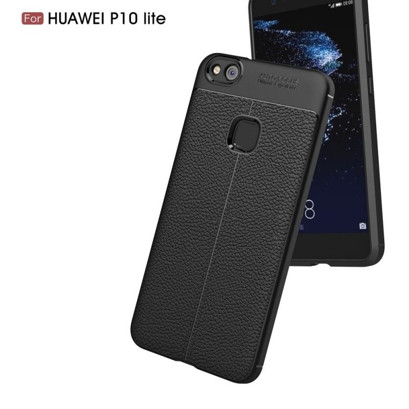 Coque Huawei P10 Lite Effet Cuir Litchi Double Line
