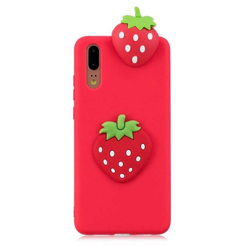 Coque Huawei P20 3d Fraise