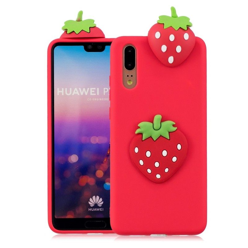 Coque Huawei P20 3d Fraise