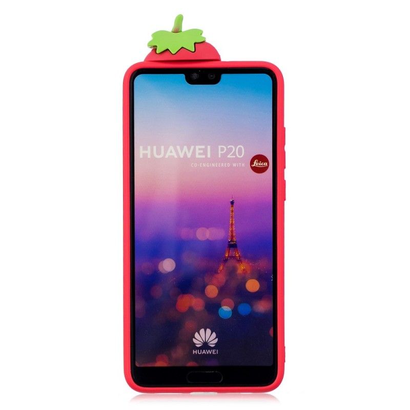 Coque Huawei P20 3d Fraise