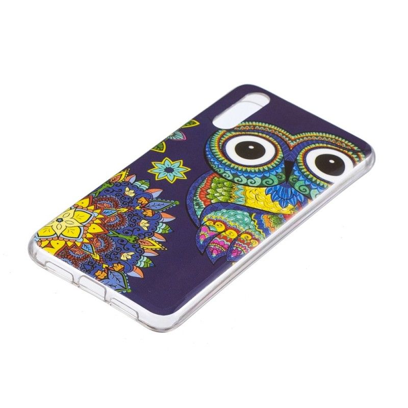 Coque Huawei P20 Hibou Mandala Fluorescente