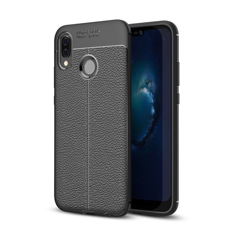 Coque Huawei P20 Lite Effet Cuir Litchi Double Line