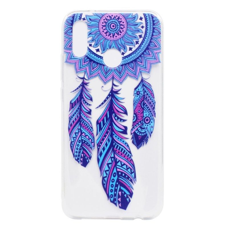 Coque Huawei P20 Lite Transparente Attrape Rêves Plumes Bleues