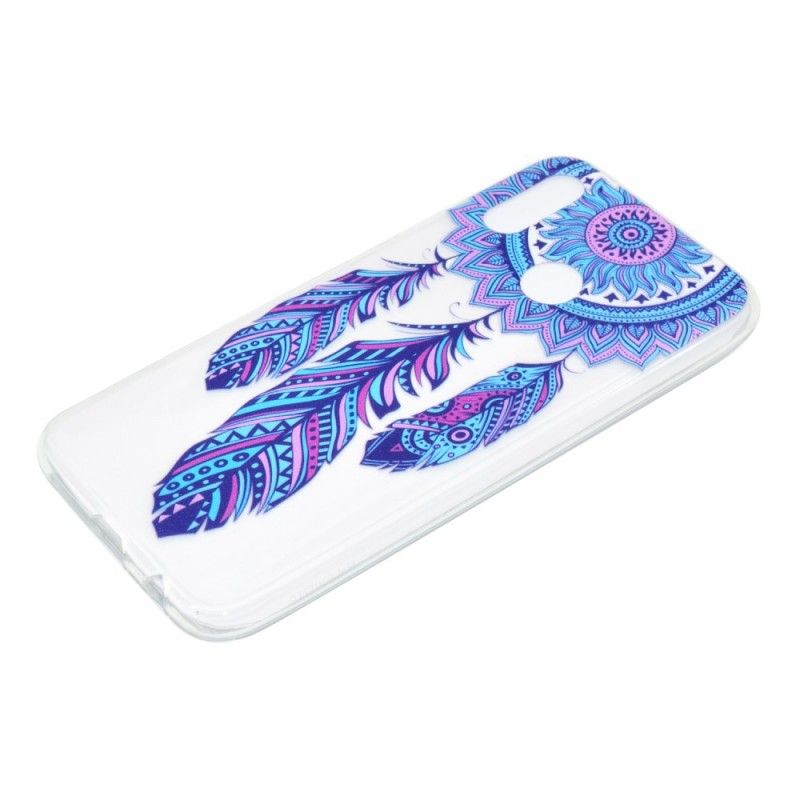 Coque Huawei P20 Lite Transparente Attrape Rêves Plumes Bleues