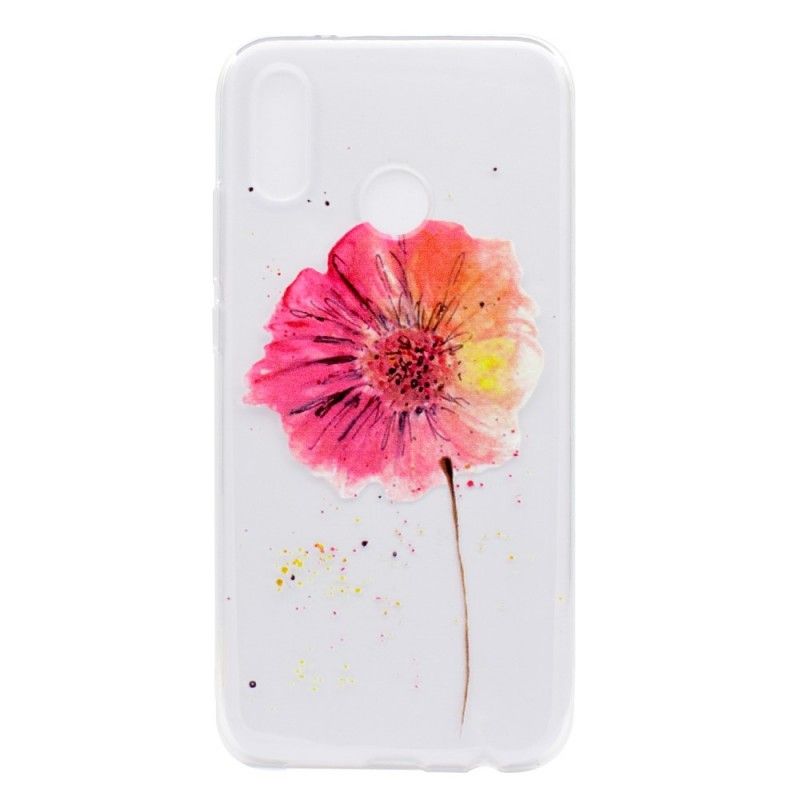 Coque Huawei P20 Lite Transparente Coquelicot Aquarelle