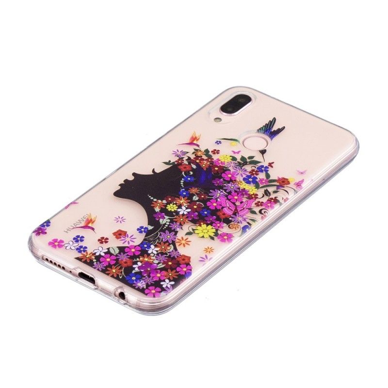 Coque Huawei P20 Lite Transparente Fille Fleurie