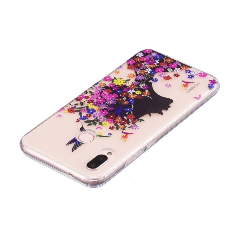 Coque Huawei P20 Lite Transparente Fille Fleurie