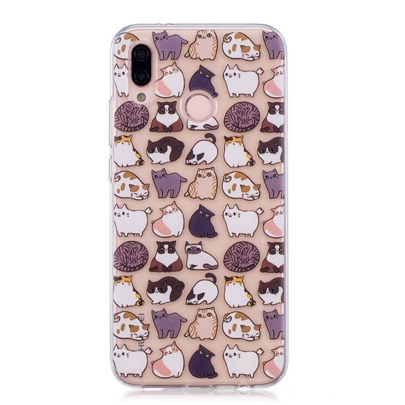 Coque Huawei P20 Lite Transparente Multiples Chats