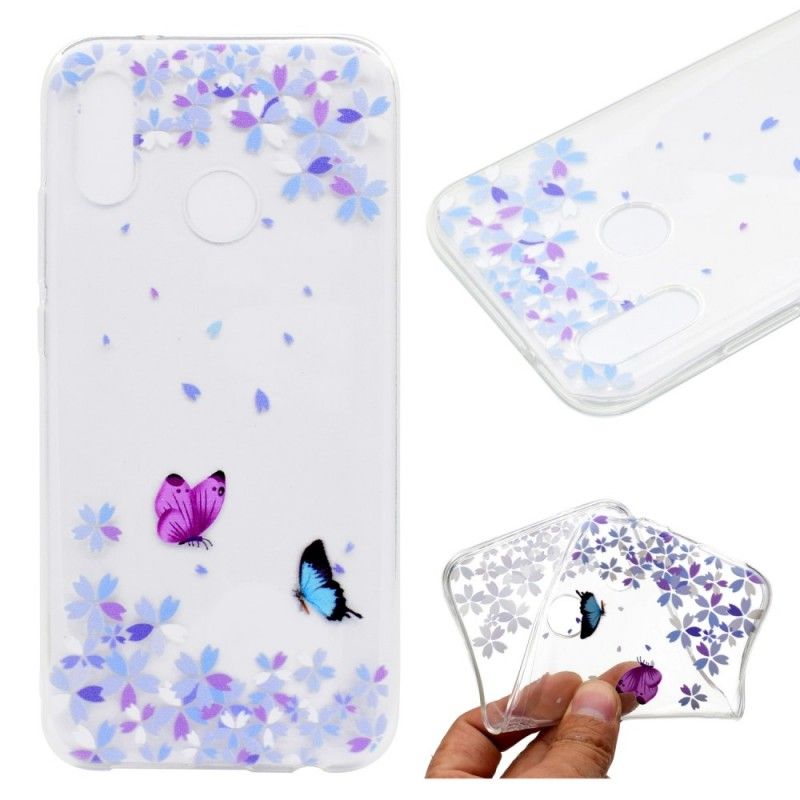 Coque Huawei P20 Lite Transparente Papillons Et Fleurs